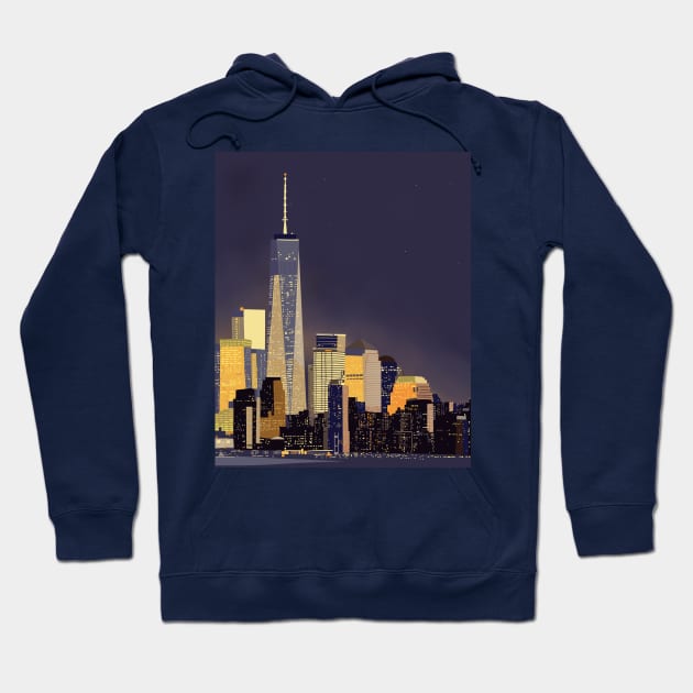 Skyscrapers At night Hoodie by Mimie20